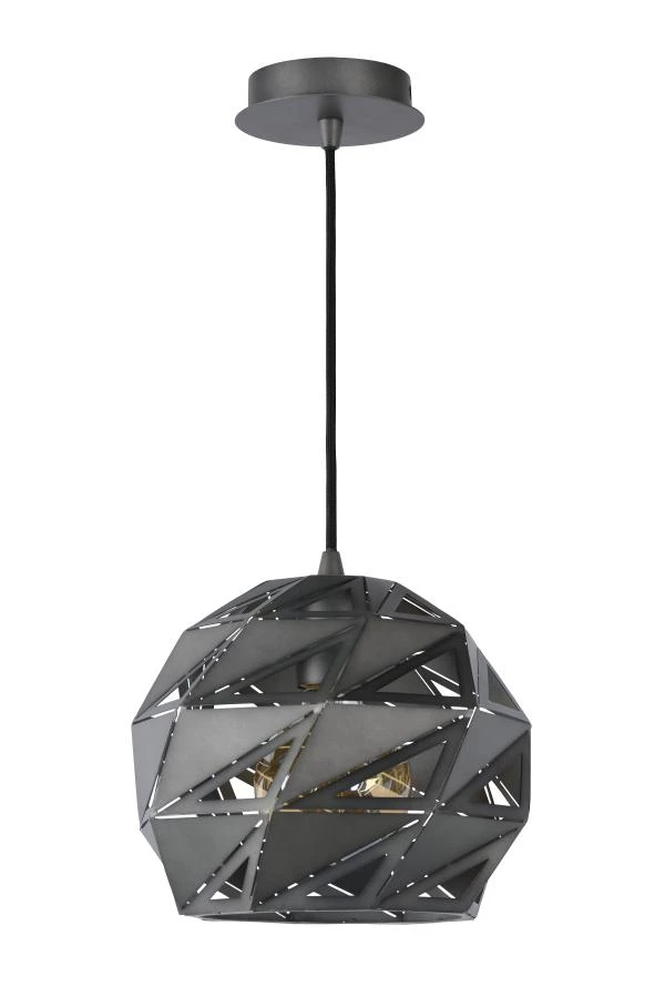 Lucide MALUNGA - Lámpara colgante - Ø 25 cm - 1xE27 - Gris - UIT